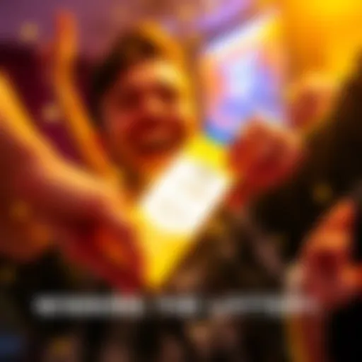 A person joyfully holding a gold bar after winning the lottery, symbolizing a new financial journey.