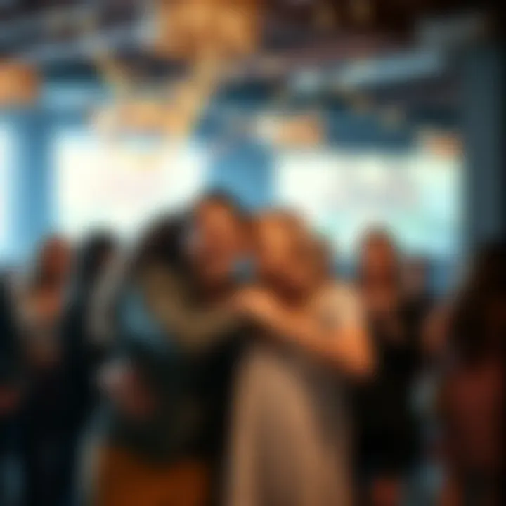 A group of people smiling and embracing each other after receiving heartfelt congratulations