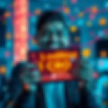 A person smiling and holding a digital screen showing 1 million CRO tokens, surrounded by cryptocurrency graphics and symbols, representing success in the crypto journey.