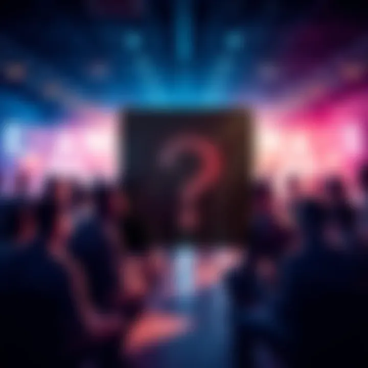 Censored Questions About Bidding A group of people discussing auction transparency concerns, with a blurred out question mark symbolizing censorship
