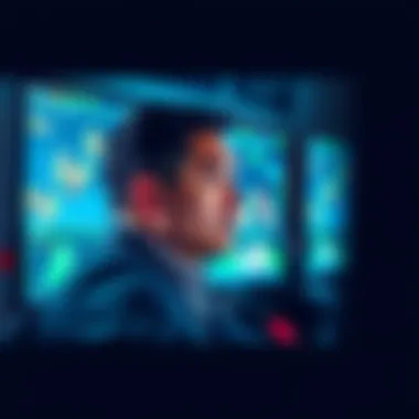 A trader looks worried while monitoring charts on a computer screen, symbolizing the risks of centralized exchanges in cryptocurrency trading.