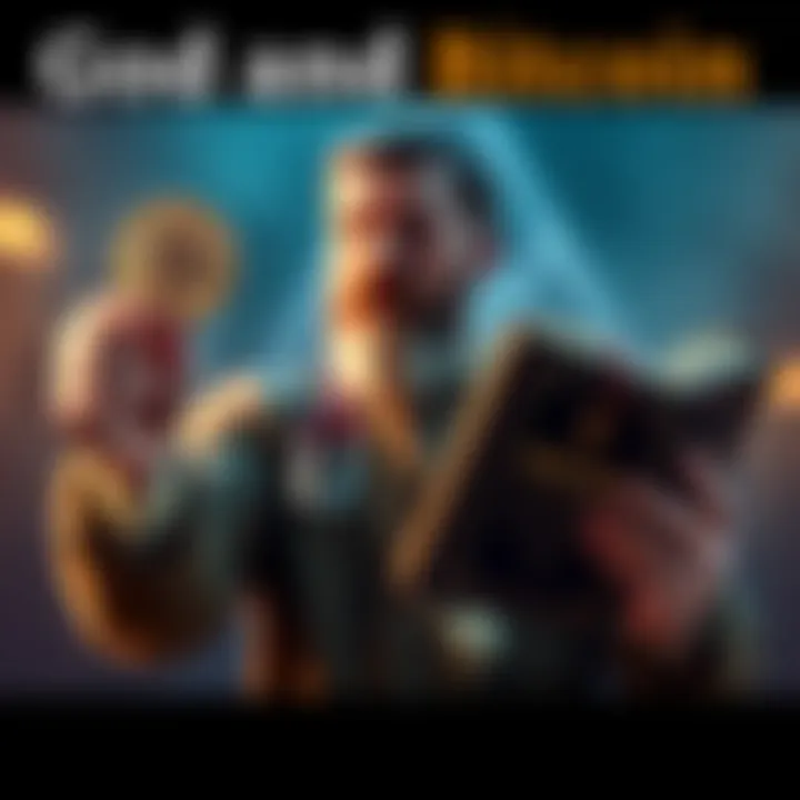 A Christian holding a Bitcoin coin in one hand and a Bible in the other, symbolizing faith and finance