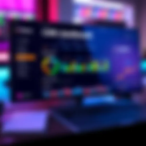 A user-friendly content management system dashboard displaying customizable options and security features, designed for non-technical employees.