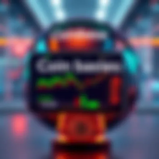 A graphic showing biased AI news reports with market trends and investment symbols