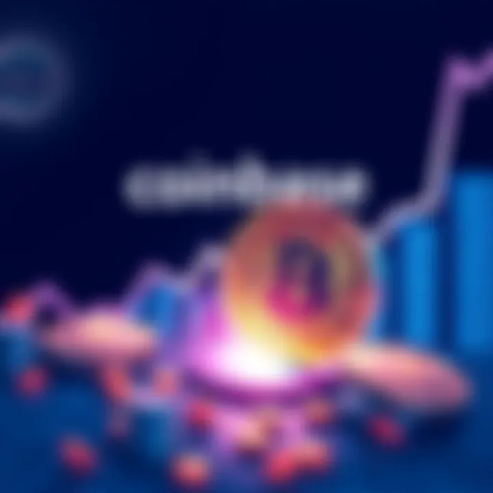 Coinbase Financial Loss Illustration showing Coinbase's financial decline with a downward trend line and a broken coin symbolizing the $394 million loss.