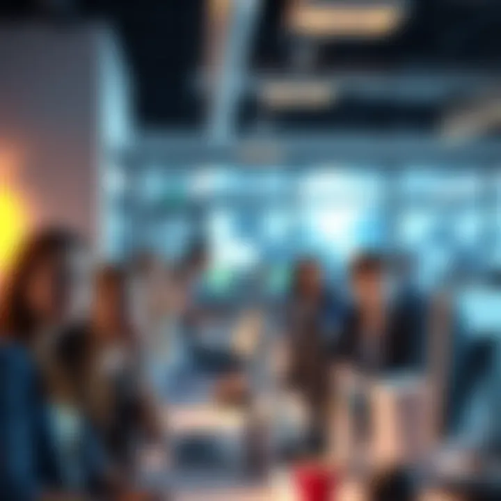 Inside a Coinbase office with employees looking concerned about job cuts