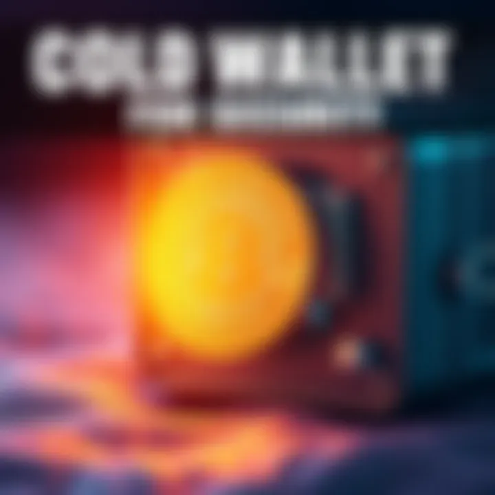 A secure cold wallet for Bitcoin with a digital lock symbol, representing protection for long-term investors,