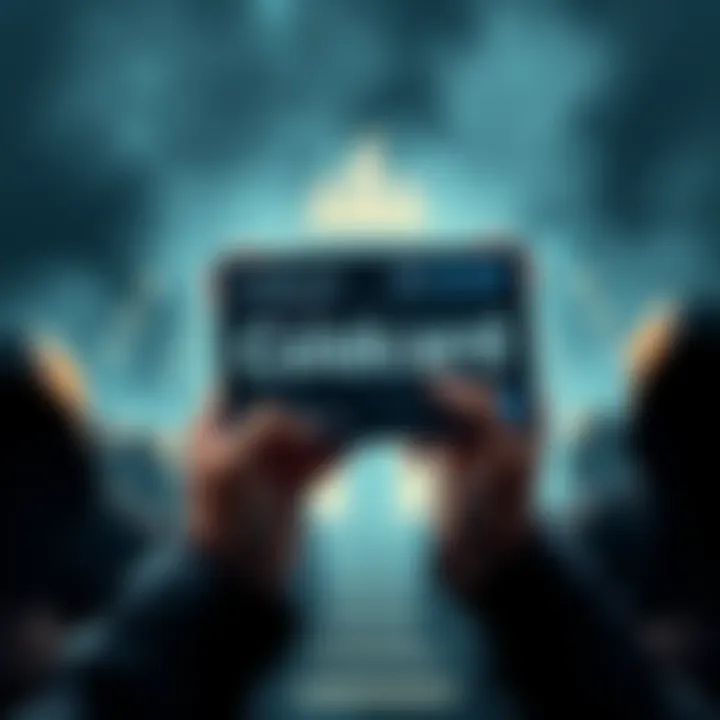 Concept image showing a Coldcard device and shadowy bank figures representing conspiracy theories about self-custody in cryptocurrency
