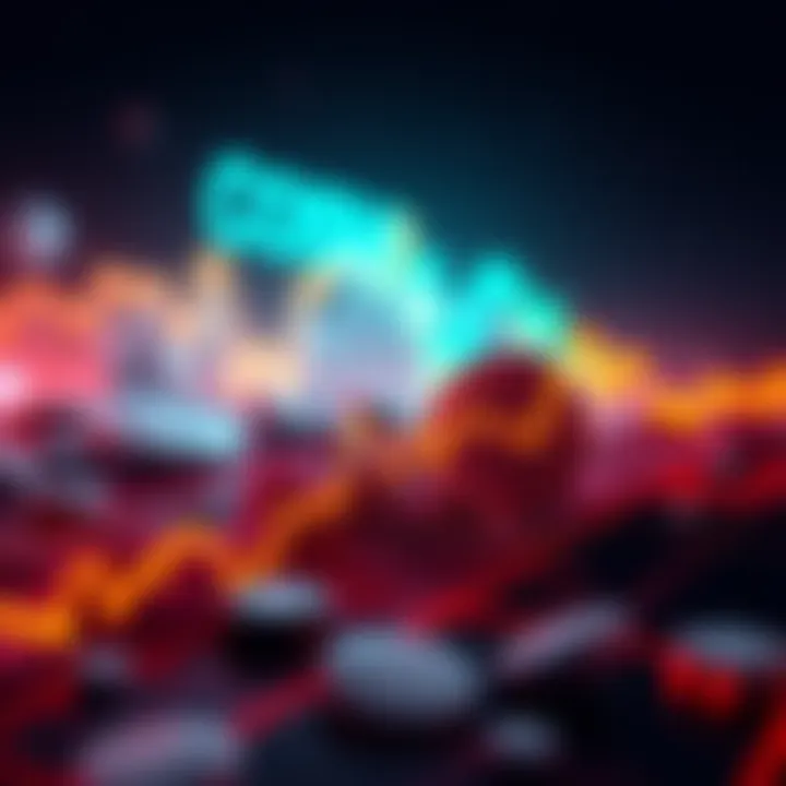 A visual representation showing a downward trend line on a cryptocurrency graph, symbolizing the fall of Cosmos and the closing of its user board.