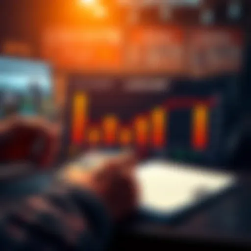 A person counting credits with a calculator and a notebook, looking at a goal chart.