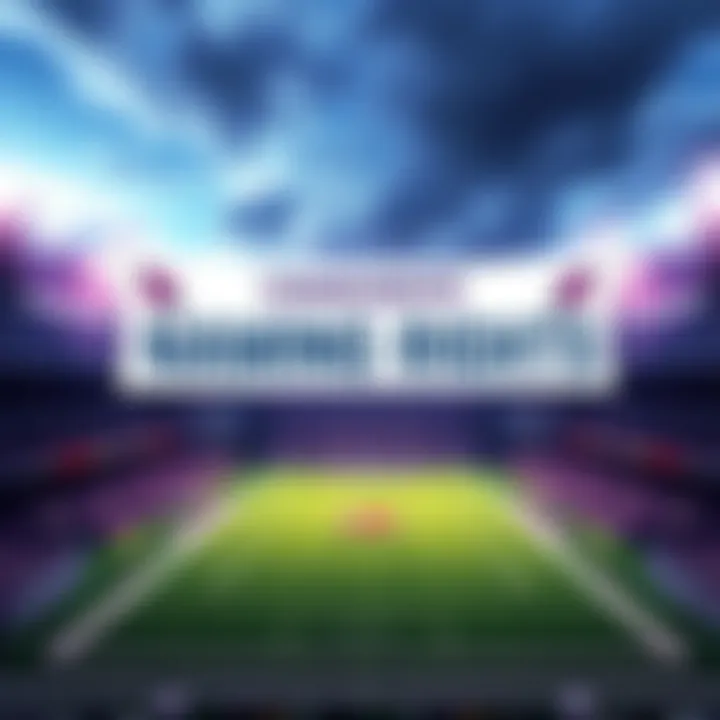 Commanders' Stadium Naming Rights A modern football stadium with a large banner showcasing the Commanders' logo and potential sponsors' names, symbolizing the concept of naming rights