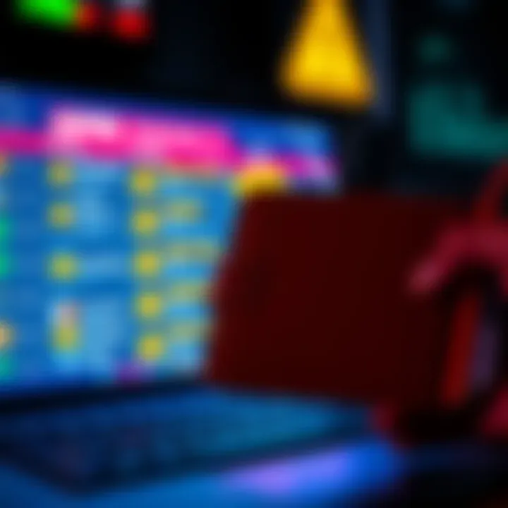 A wallet looking at a computer screen displaying various cryptocurrency exchange APIs with warning signs indicating mistakes