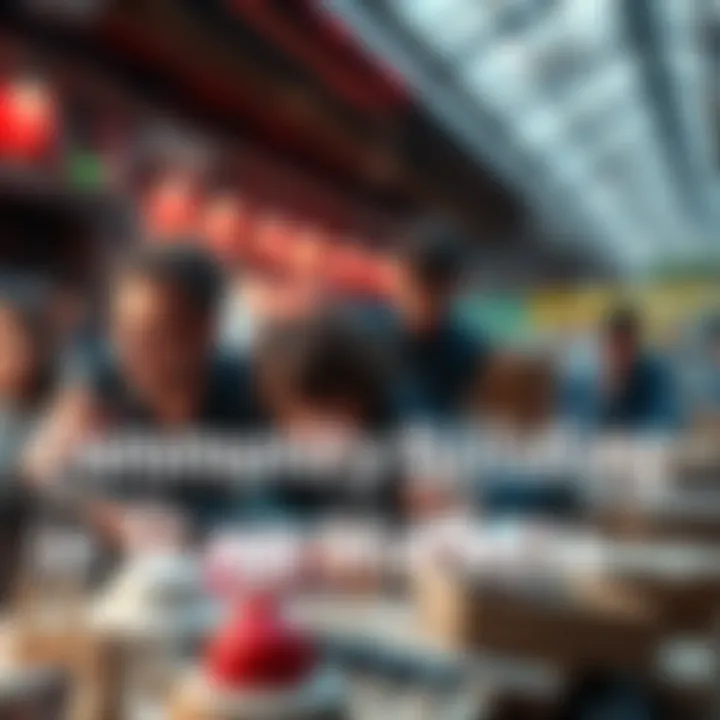 A group of people collaborating on projects, symbolizing community growth during tough market times.