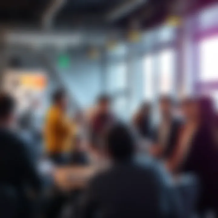 Community members discussing Pi Group of people sharing thoughts and experiences about the Pi project in a casual setting