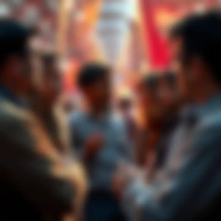 People sharing viewpoints and engaging in conversation about recent trends