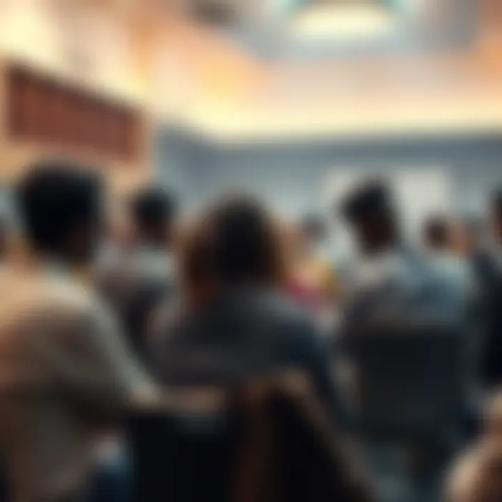 People in a community hall discussing recurring challenges and solutions for 2026.