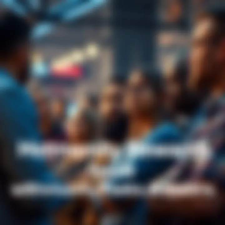 A group of community members engage in a discussion about missing hotspot rewards, looking concerned and exchanging thoughts.