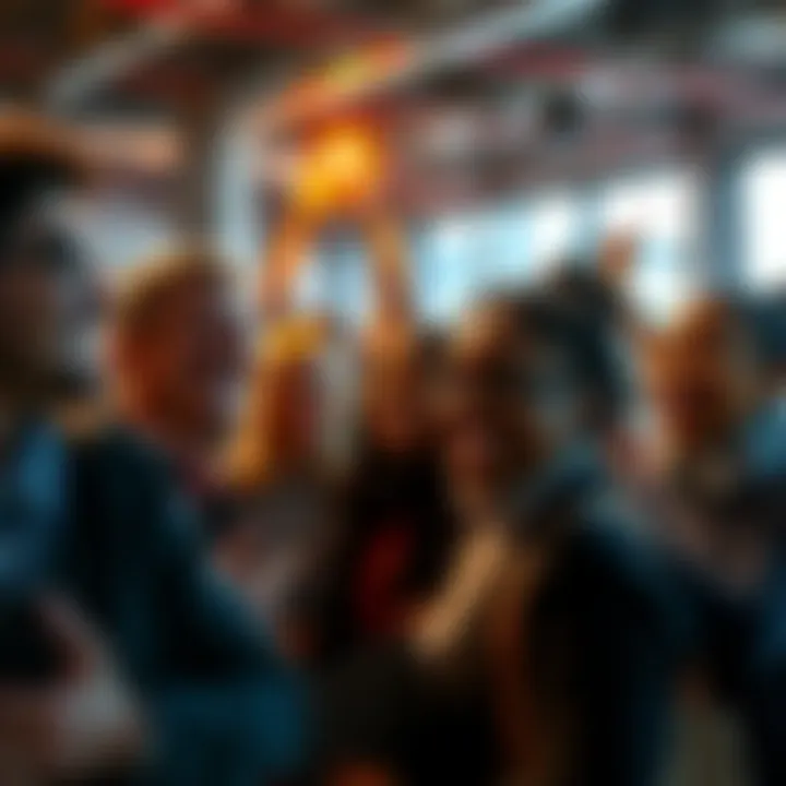 A diverse group of community members smiling and engaging in a local event, showcasing unity and hope for a better future.