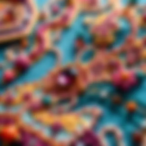 A beautifully crafted piece of Venetian Opulence featuring vibrant threads and beads, showcasing intricate designs from Mirabilia Designs.