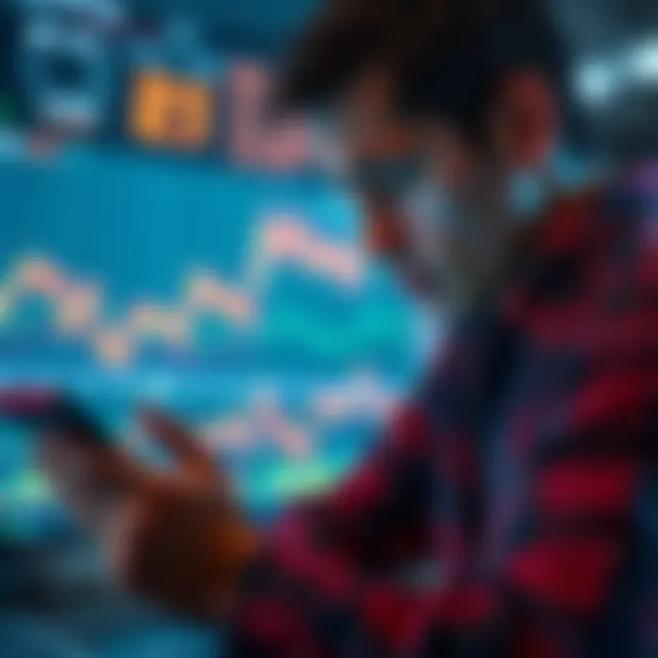 A concerned cryptocurrency holder analyzing data on a digital device, reflecting uncertainty about ADA's future.