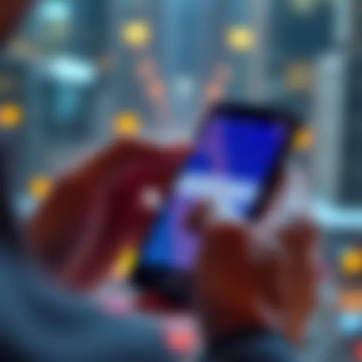 A person verifying a cryptocurrency receive address on a mobile phone