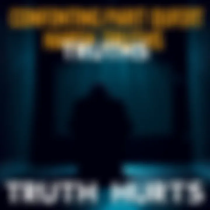 Confronting Harsh Truths A person sitting alone deep in thought, reflecting on difficult truths in a dimly lit room, showing a mix of sadness and determination.