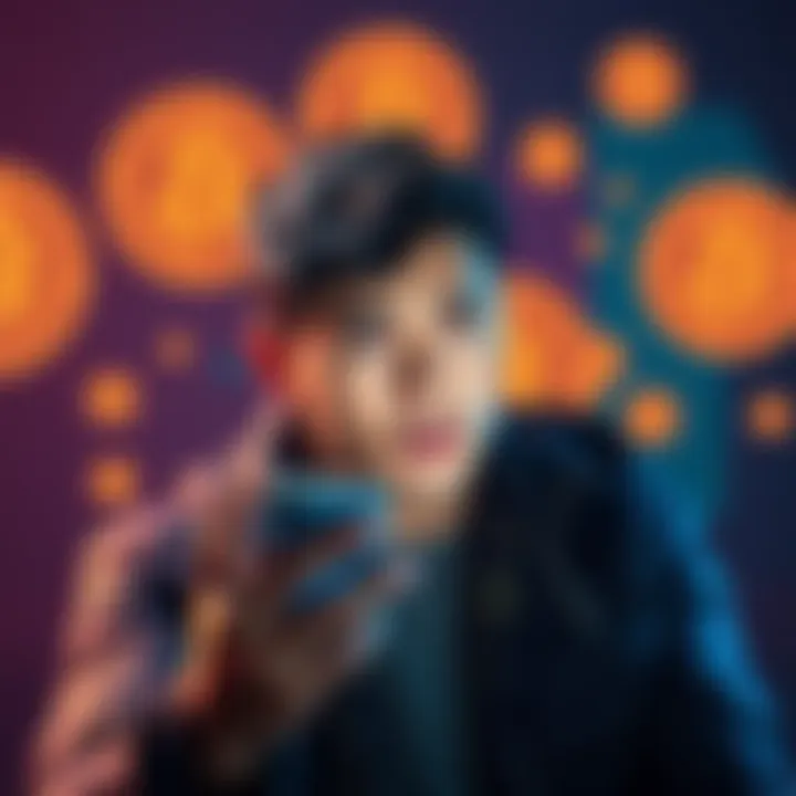 A person looking confused while using a smartphone to check a Coinbase account, with Bitcoin symbols in the background.