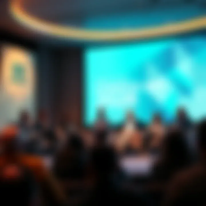 Panel discussion at Consensus 2026 Group of institutional leaders discussing crypto lending and traditional finance on stage at Consensus 2026 in Miami