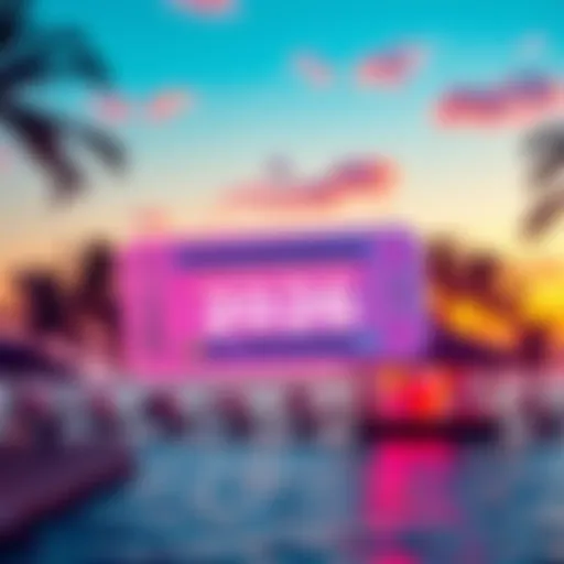 A vibrant image showing a ticket with crypto symbols and palm trees representing Miami, inviting people to enter a contest for a chance to attend the Consensus 2026 conference.