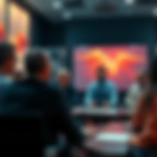 A group of people in a meeting discussing decision-making processes, with some appearing more influential than others.