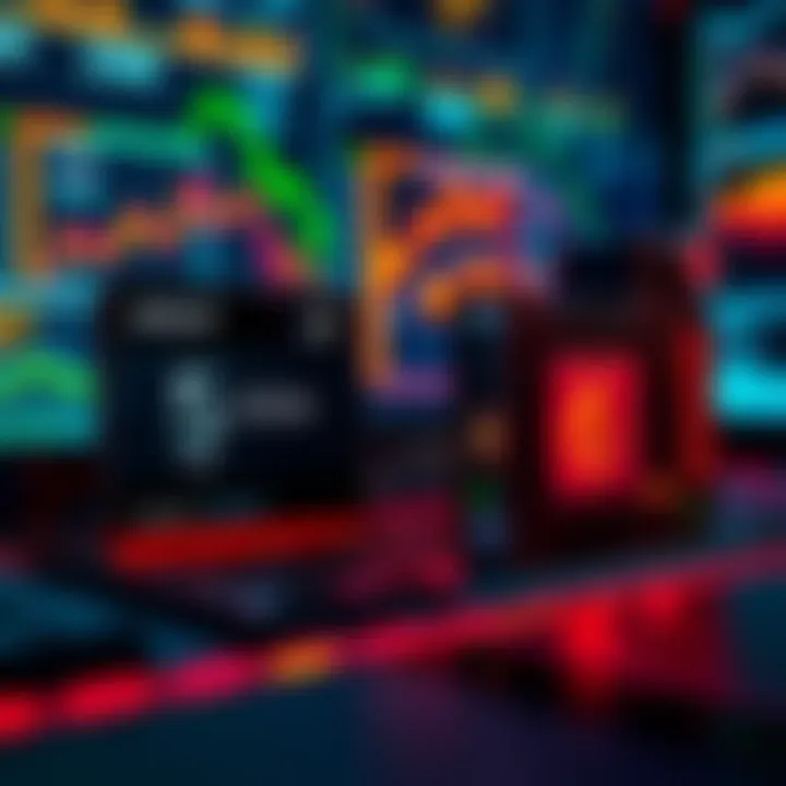 A comparison of two AMD CPUs, the 5 5600x and the 9 5900XT, with mining graphics displayed on a computer screen