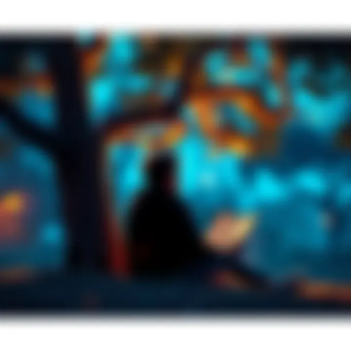 Person sitting under a tree with a sketchbook, lost in thought about their emotions and experiences.