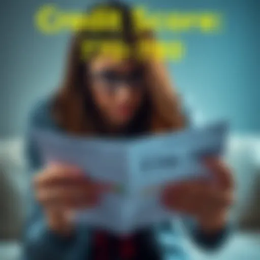 A worried person looking at a loan rejection letter while holding a credit score report showing a score of 770-780.