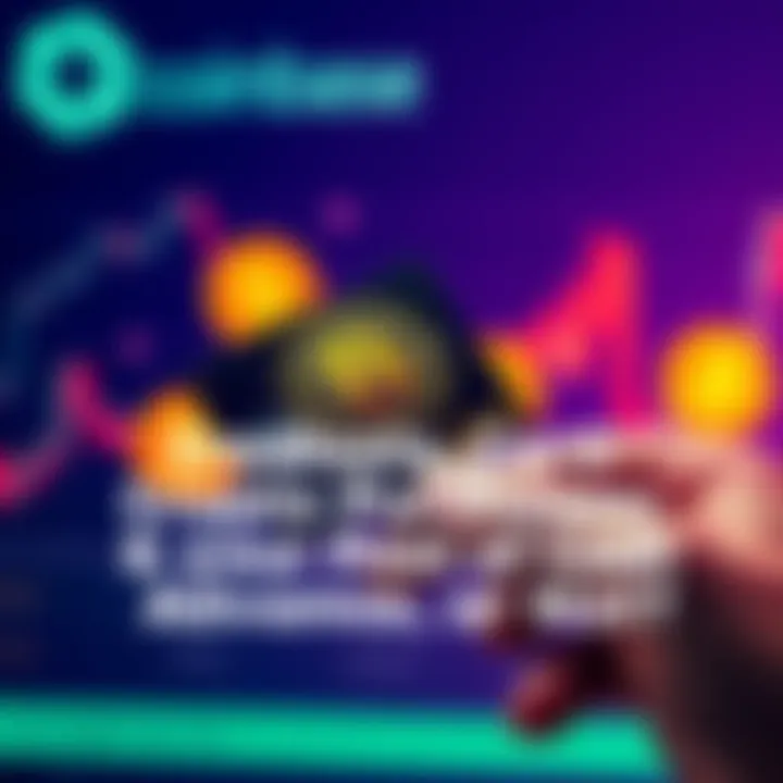 A person holding a credit card with Bitcoin icons in the background, symbolizing crypto purchases on Coinbase.