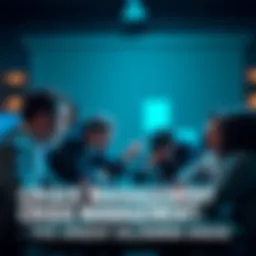 People engaged in a serious discussion about crisis strategies, portraying urgency and teamwork.