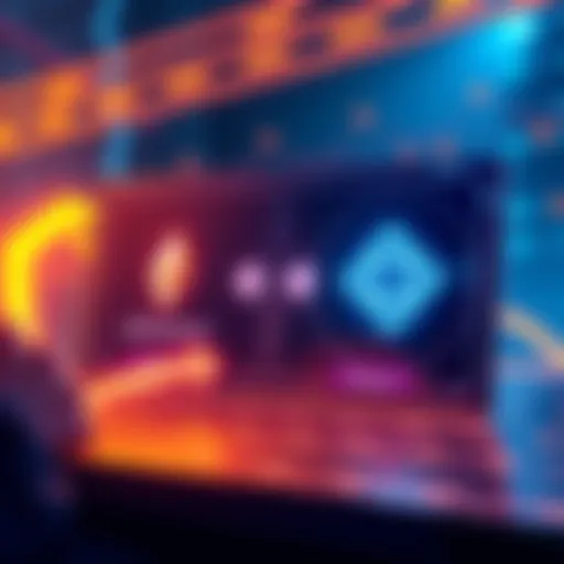 Illustration of a decentralized exchange interface showing Ethereum and Solana logos with arrows indicating swaps between them.