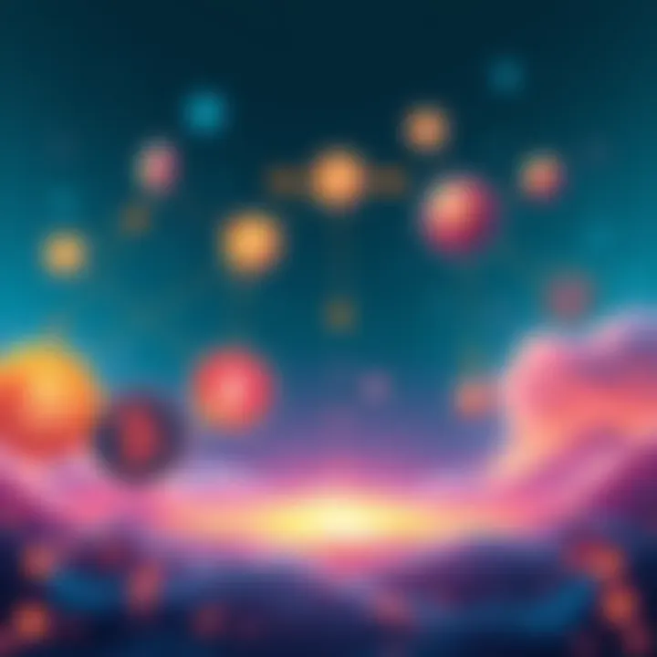 An illustration showing various cryptocurrency networks with arrows indicating value transfer between them, highlighting the fragmented experience of cross-chain swaps.