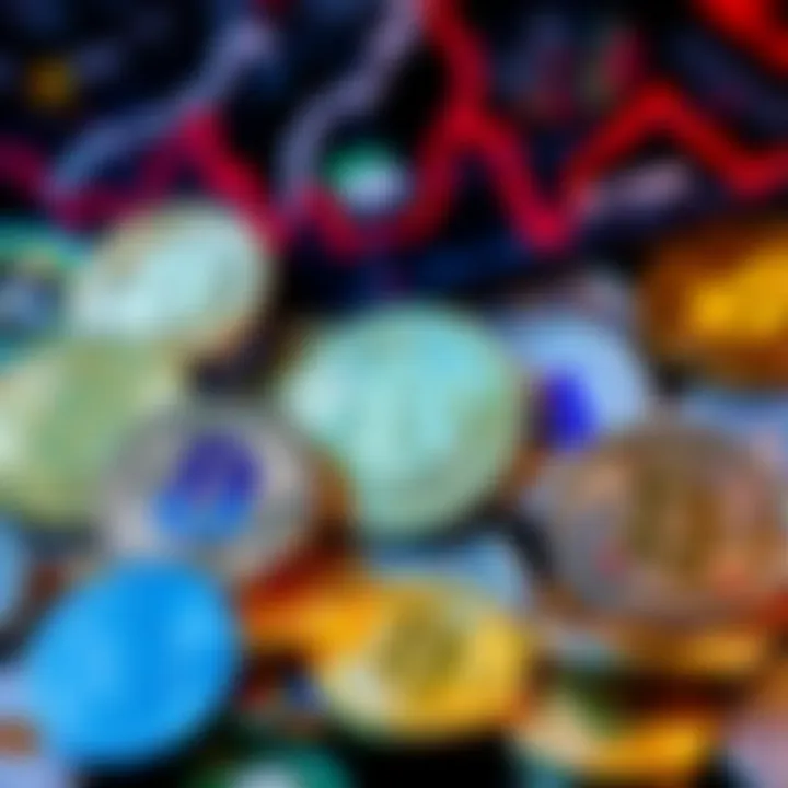 A selection of popular cryptocurrency coins like Bitcoin and ADA available for investment during market decline