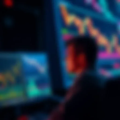 A person looking at computer screens displaying cryptocurrency charts, deep in thought during a quiet market phase