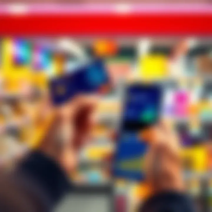 A hand holding a crypto card next to a smartphone with crypto wallet app open, showcasing seamless transactions at a store.