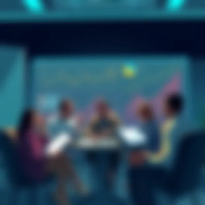 A group of people discussing the future of the Crypto CLARITY Act with charts and graphs around them
