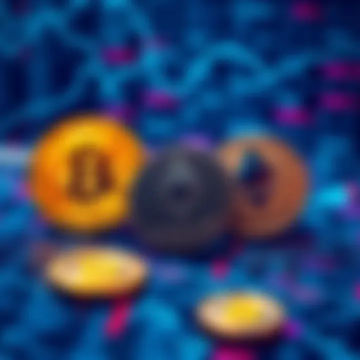 A visual representation showing various cryptocurrencies like Bitcoin and Ethereum against a backdrop of digital code, symbolizing their technological roots and economic impact.