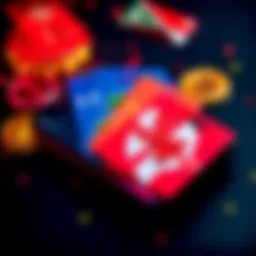 A selection of digital gift cards displayed on a smartphone screen with cryptocurrency symbols in the background