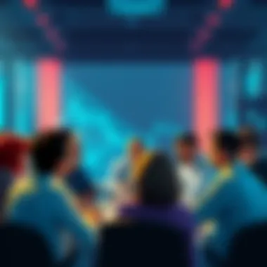 Group discussion on cryptocurrency People engaging in a conversation about the future of cryptocurrency adoption