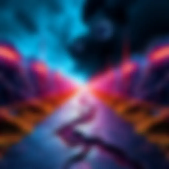 A visual representation of the gap between crypto expectations and reality, featuring a split path with bright, optimistic imagery on one side and dark, cautionary visuals on the other.