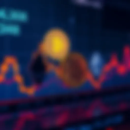 A graph showing a downward trend in cryptocurrency values, with symbols of Bitcoin and Ethereum fading in the background.
