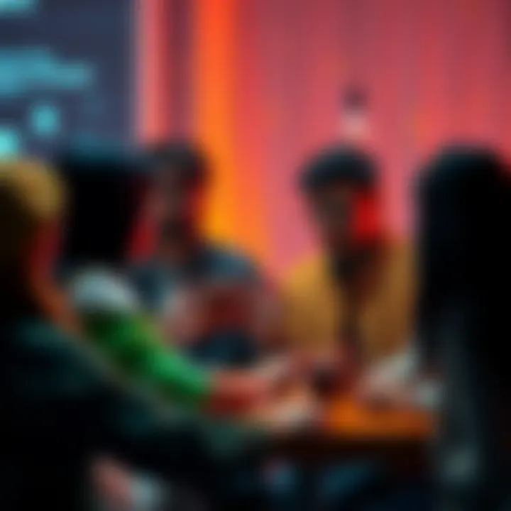 Group of people sharing personal stories about losing money in cryptocurrency scams driven by AI