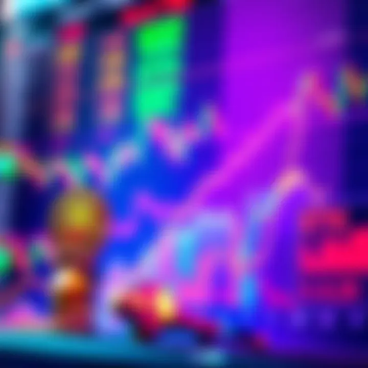 A colorful chart displaying the upward trend of various cryptocurrencies, with BTC and ETH prominently featured amid vibrant market graphs