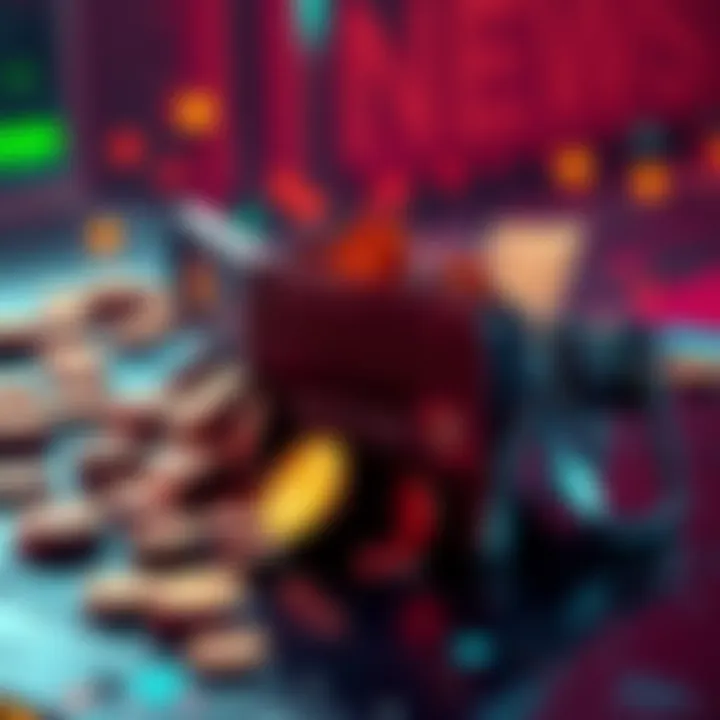 A graphic depicting a digital wallet with cash and coins spilling out, symbolizing a cryptocurrency theft.