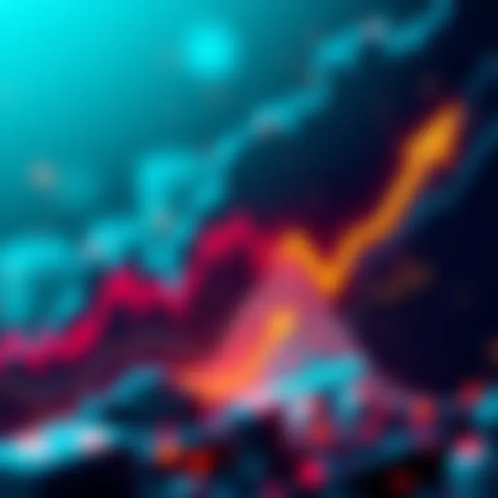 Graph showing a decline in cryptocurrency prices with arrows indicating future growth potential